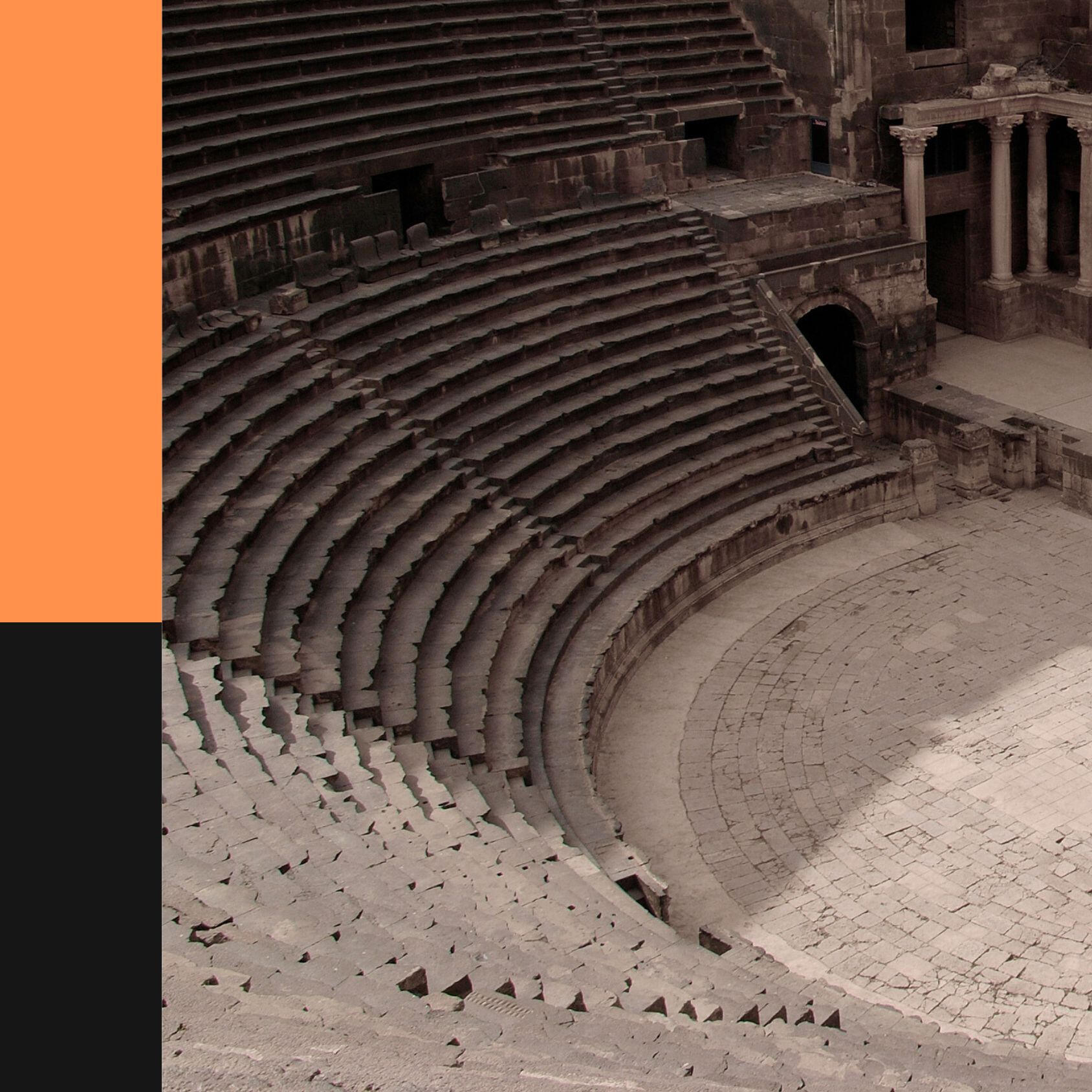 Lecture slide on perspective, color theory, and composition rules.