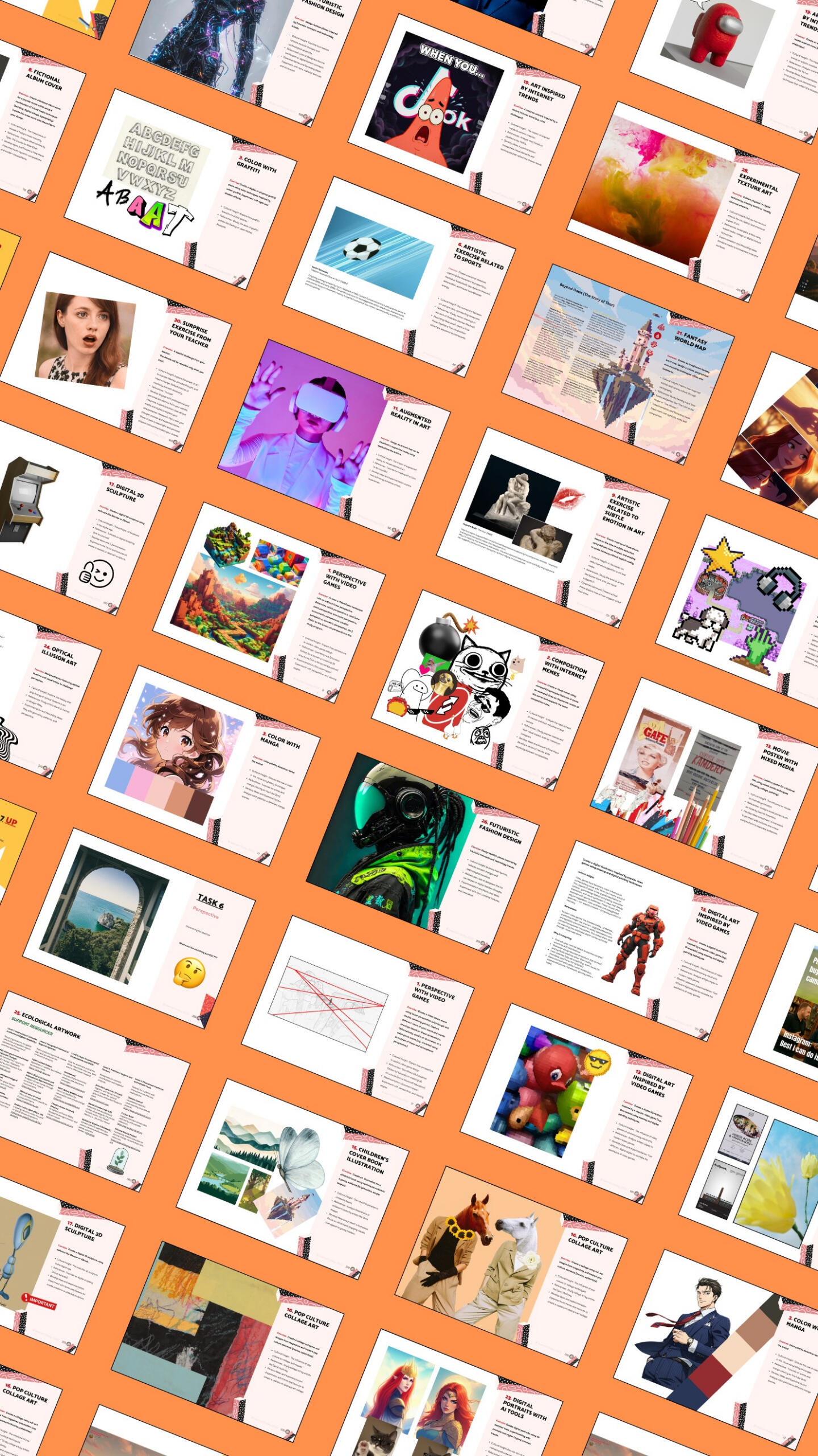 Cover of LearnArt.Today Companion Pack: 30 visual art workshops with pop culture themes like video games and memes for students 12-25+.